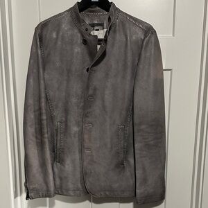John Varvatos Charcoal Leather Jacket